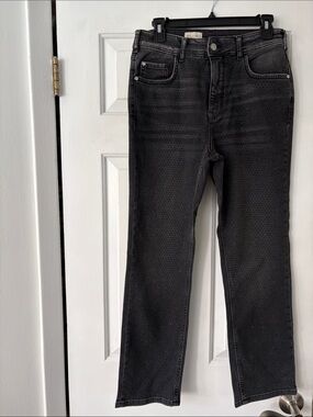 Pilcro Black Perforated Ankle Jeans